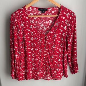 Sanctuary Red Floral Blouse